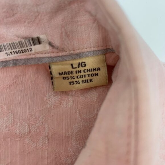 Tommy Bahama Men's Island Modern Fit Size Large Pink Floral Silk Button Up Shirt - Picture 5 of 8